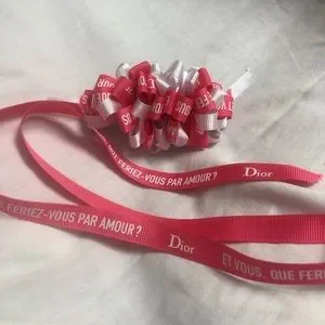 Authentic Pink Dior Ribbon. Hair clip made with.  3” French Barrette Dior | Accessories | Authentic Pink Dior Ribbon Hair Clip  main image 2